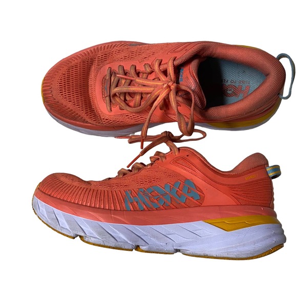 Hoka Shoes - HOKA Coral Boni Sneaker Camellia Running Shoe Sneakers US Women 7 Coastal Shade